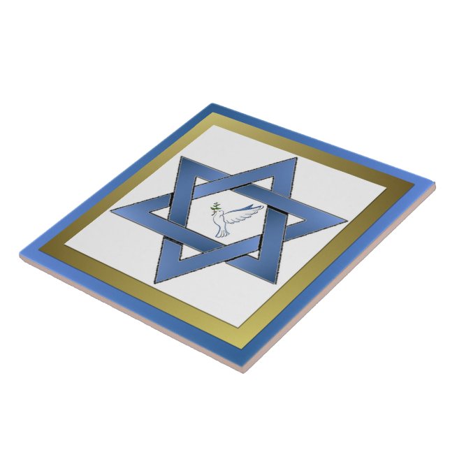 Peace Dove Star Of David Ceramic Tile (Side)