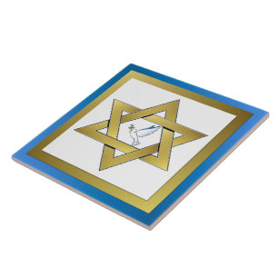 Peace Dove Star Of David Ceramic Tile