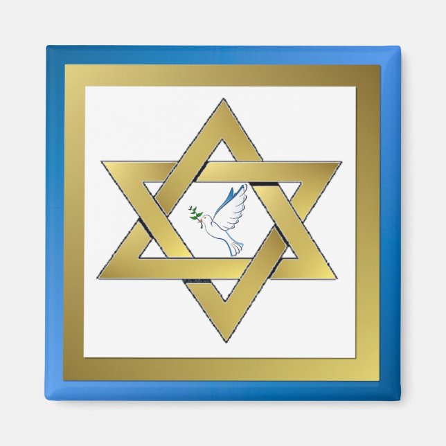 Peace Dove Star Of David Magnet (Front)