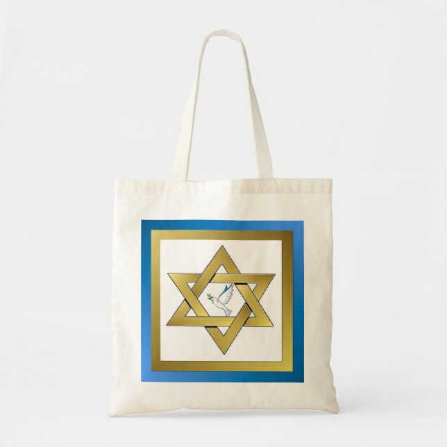 Peace Dove Star Of David Tote Bag (Front)