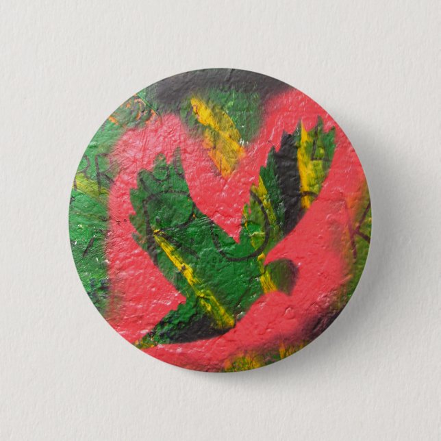 Peace Dove Stencil Pinback Button (Front)