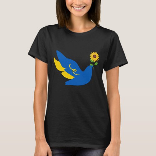 Peace Dove Sunflower Ukraine _ STAND WITH UKRAINE T_Shirt