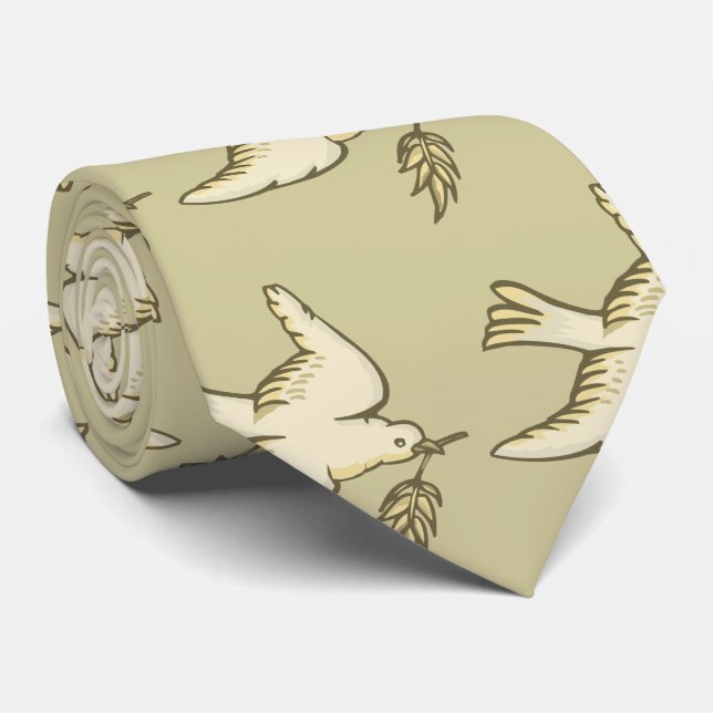 Peace Dove Symbol Peace on Earth Neck Tie (Rolled)