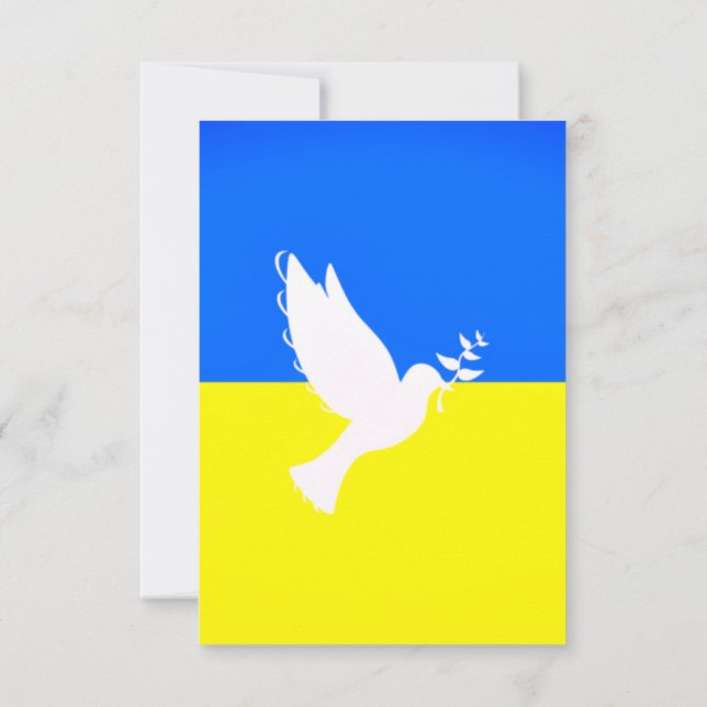 Peace Dove Ukraine Flag Card Freedom Support (Back)
