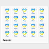 Peace Dove Ukraine Flag Heart Square Sticker (Sheet)