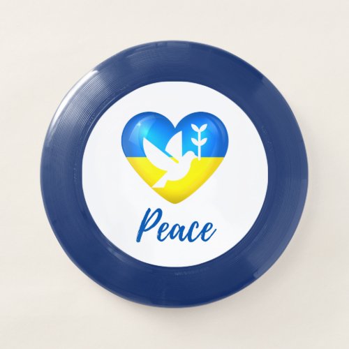 Peace Dove Ukraine Flag Heart  Wham_O Frisbee
