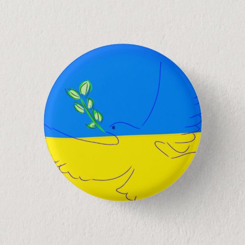 Peace dove ukraine handpainted button