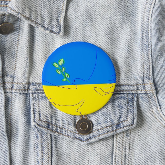 Peace dove ukraine handpainted button (Creator Uploaded)