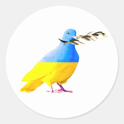 Peace Dove _ Ukrainian Flag _ Peace For Ukraine Classic Round Sticker