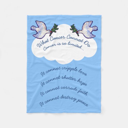 Peace Dove What Cancer Cannot Do Chemo Blanket