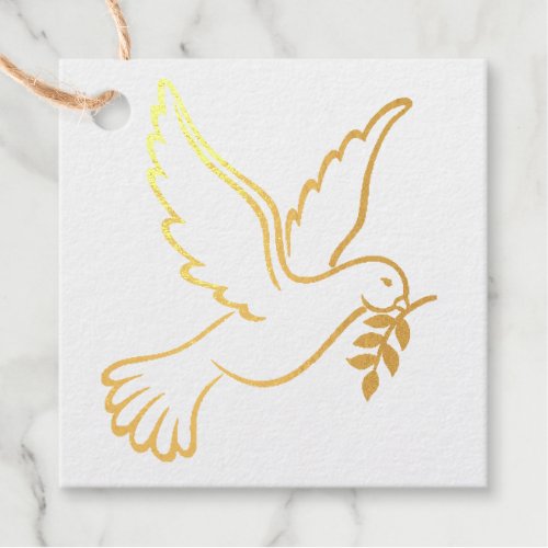 Peace Dove with Branch Foil Favor Tags