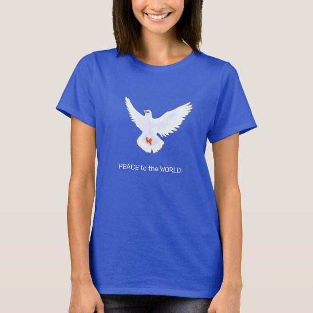 Peace Dove with Editable Text T-Shirt (Front)