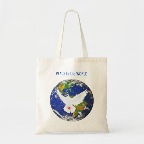 Peace Dove with Editable Text Tote Bag