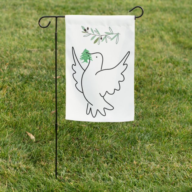 Peace dove with Lebanese Cedar flag (In SItu)