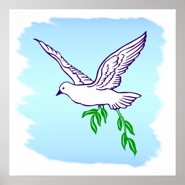 Peace Dove with Olive Branch Art Poster
