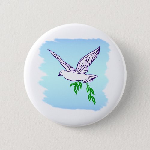 Peace Dove with Olive Branch Button