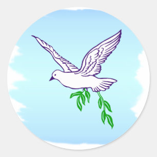 Peace Dove with Olive Branch Classic Round Sticker