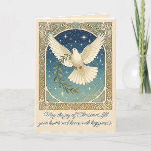 Peace Dove With Olive Sprig Decor Greeting Card