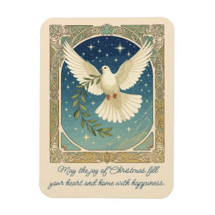 Peace Dove With Olive Sprig Decor  Magnet