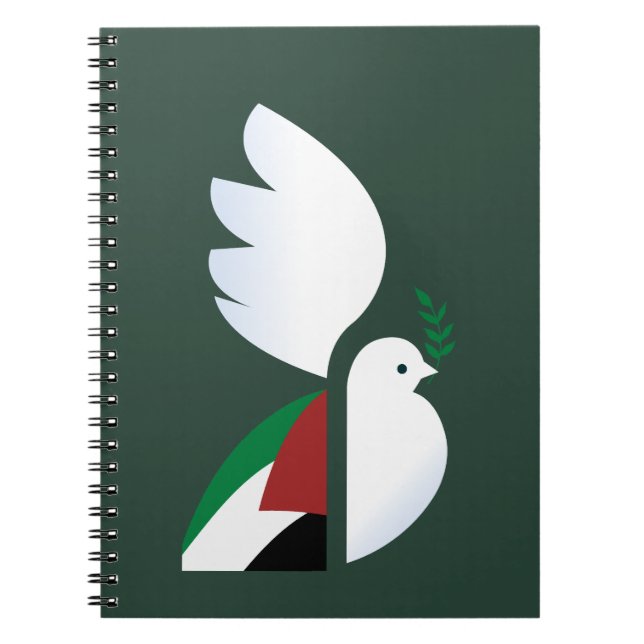 Peace Dove with Palestinian Flag – Solidarity Notebook (Front)