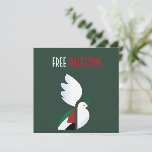 Peace Dove with Palestinian Flag Symbol | Freedom  (Standing Front)