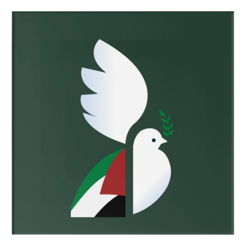 peace dove with the Palestinian flag Acrylic Print