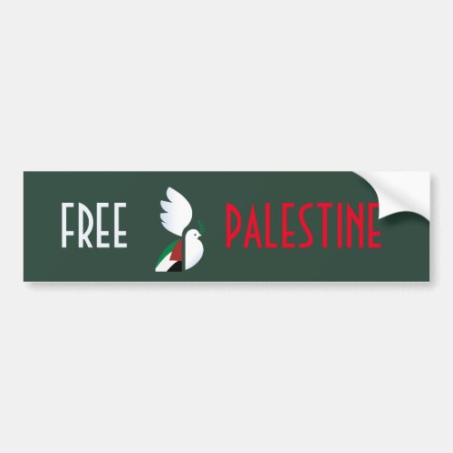 peace dove with the Palestinian flag Bumper Sticker