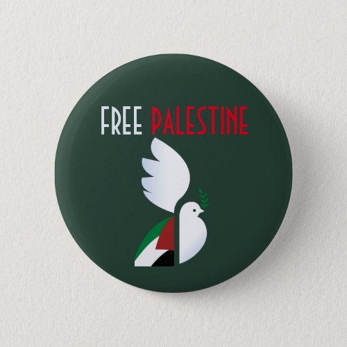 peace dove with the Palestinian flag Button