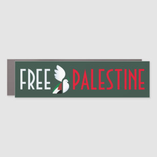 peace dove with the Palestinian flag Car Magnet