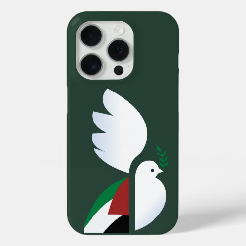 peace dove with the Palestinian flag iPhone 15 Pro Case