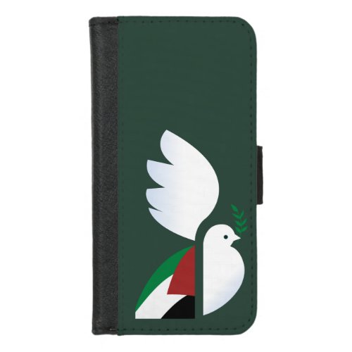 peace dove with the Palestinian flag iPhone 87 Wallet Case