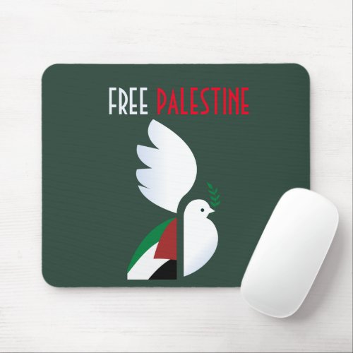 peace dove with the Palestinian flag Mouse Pad