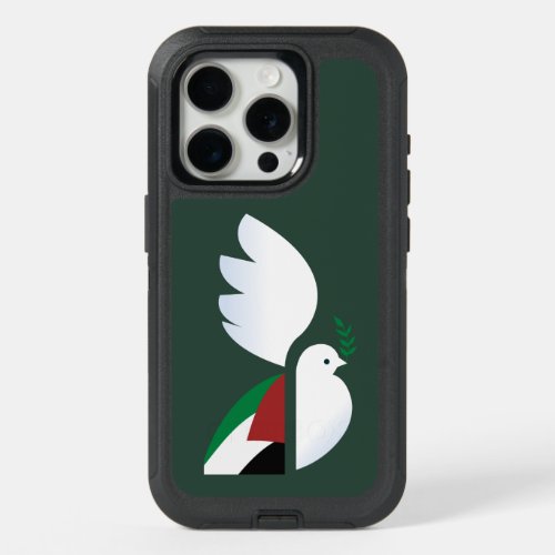 peace dove with the Palestinian flag iPhone 15 Pro Case