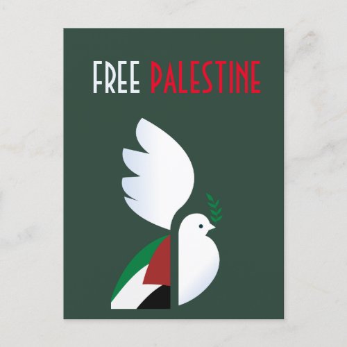 peace dove with the Palestinian flag Postcard
