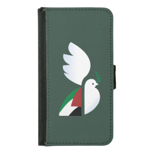 peace dove with the Palestinian flag Samsung Galaxy S5 Wallet Case