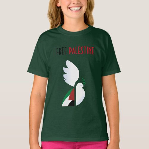 peace dove with the Palestinian flag T_Shirt