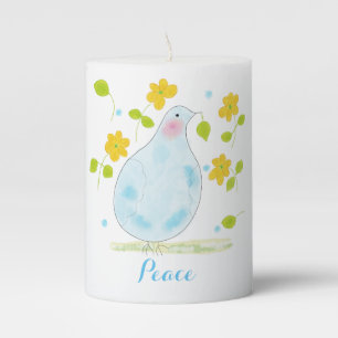 Peace Dove with yellow flowers candle by ORDesigns