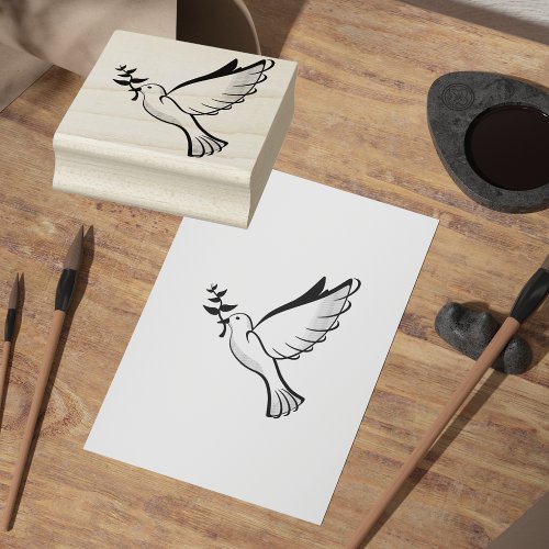 Peace Dove Wood Art  Rubber Stamp