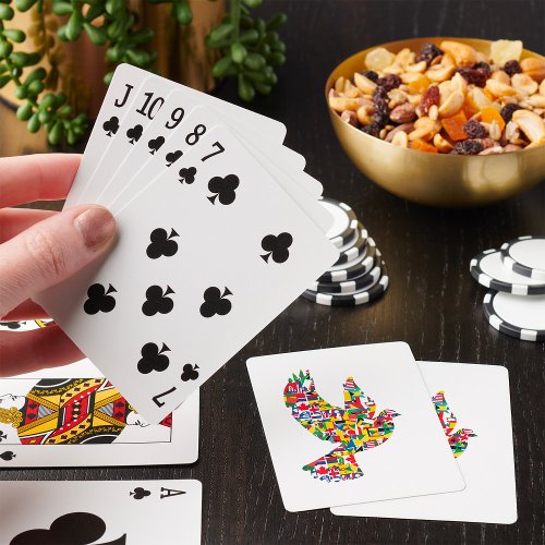 Peace Dove World Flags Poker Cards