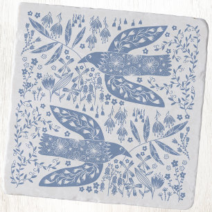 Peace Doves Blue and White Trivet