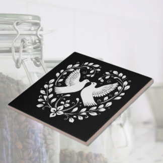 Peace Doves Ceramic Tile
