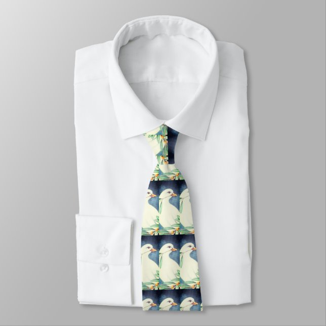 Peace doves neck tie (Tied)