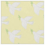 Peace Doves Religious Christian Yellow Fabric