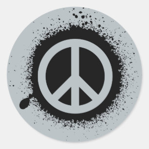 Peace drip classic round sticker