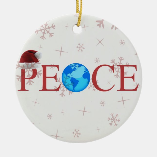 Peace Earth Christmas Ornament (Front)