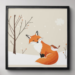 Peace Earth Minimalist Fox Bird Animal Peel And Stick Photo Tile