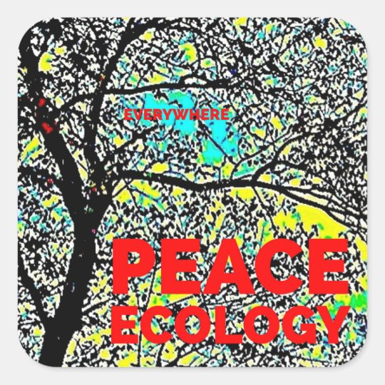 Peace Ecology Square Sticker