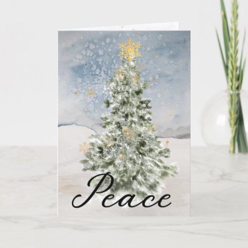 Peace _ Elegant Christmas Tree _ Christmas Holiday Card