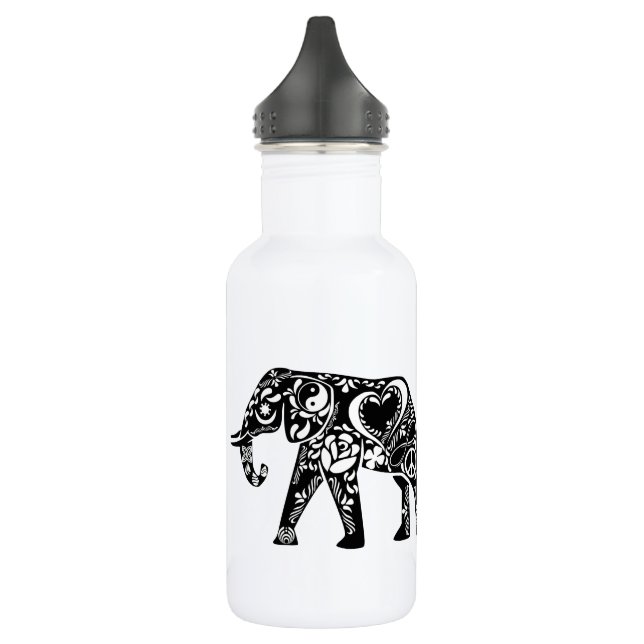 Peace Elephant Stainless Steel Water Bottle (Left)