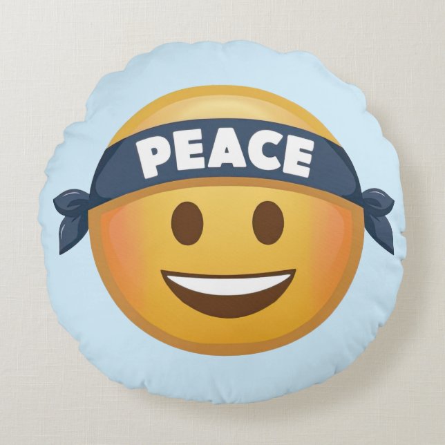 Peace Emoji Round Pillow (Front)